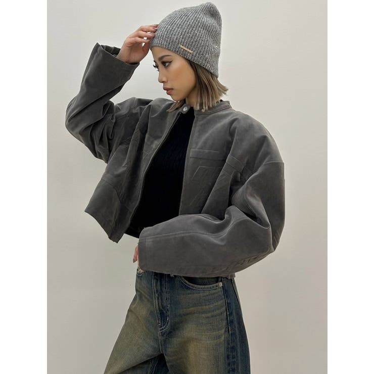 フェイクスウェードエンボスブルゾン | GYDA | 詳細画像4 