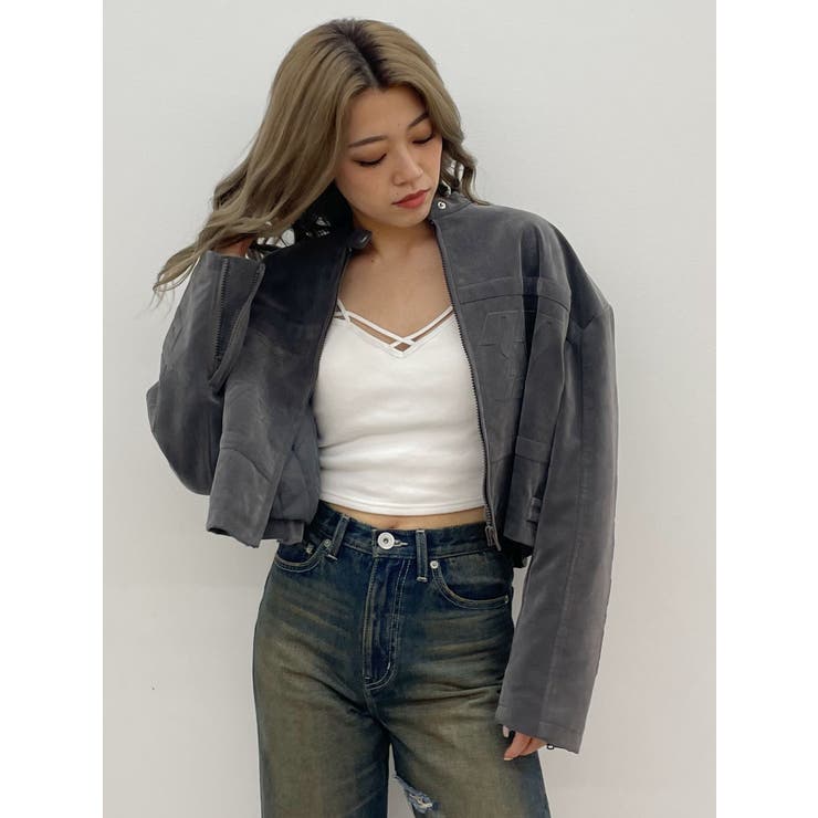 フェイクスウェードエンボスブルゾン | GYDA | 詳細画像8 