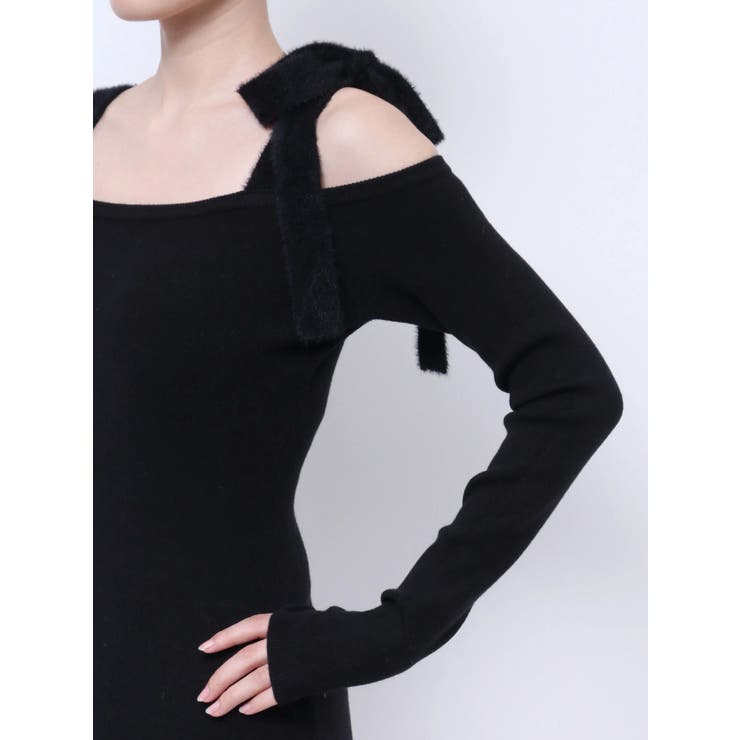 shoulderリボンタイトリブニットワンピース | GYDA | 詳細画像32 