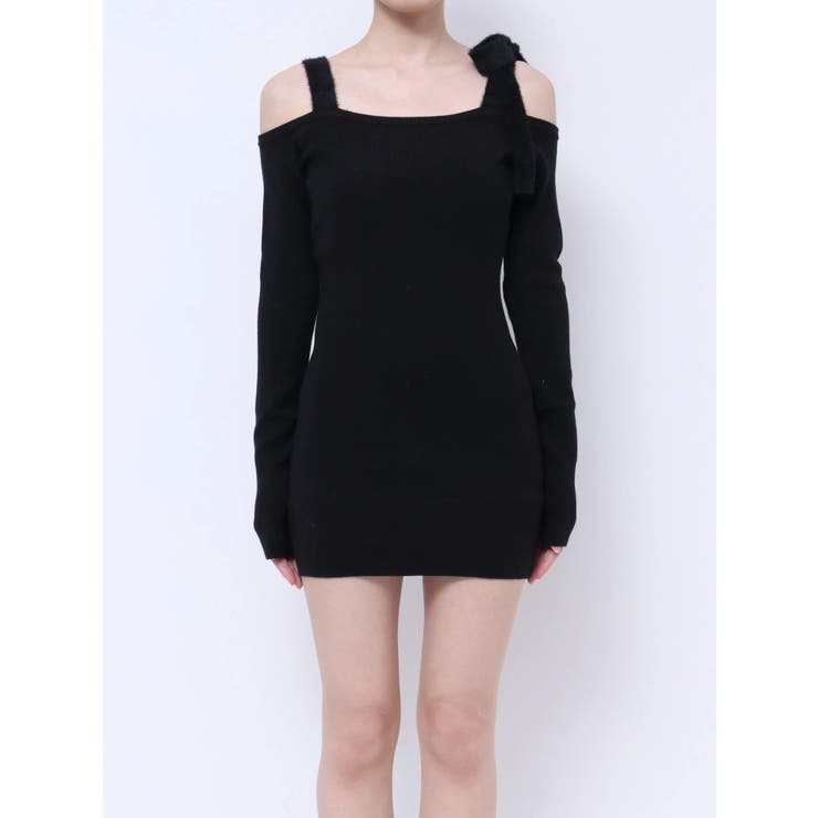 shoulderリボンタイトリブニットワンピース | GYDA | 詳細画像50 