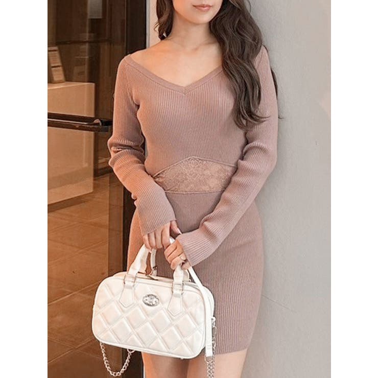 ピンク | ウエストレース2WAYテレコニットワンピース | GYDA