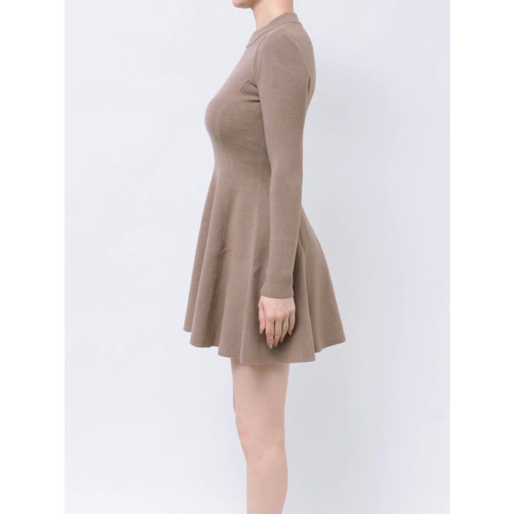 TINY】ボトルネックニットフレアワンピース[品番：MKSW0061821