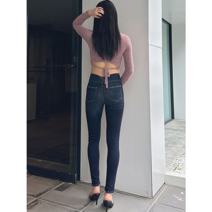 BACK リボンラメシャギーショートニットトップス | GYDA | 詳細画像31 