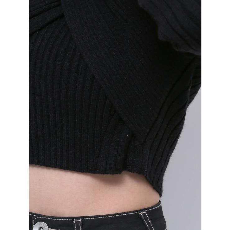 TWISTオフショルショートニットトップス[品番：MKSW0061362