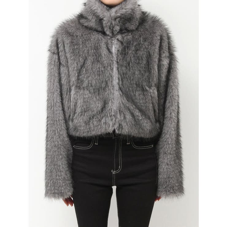 フェイクファーW ZIPショートコート[品番：MKSW0062648]｜GYDA