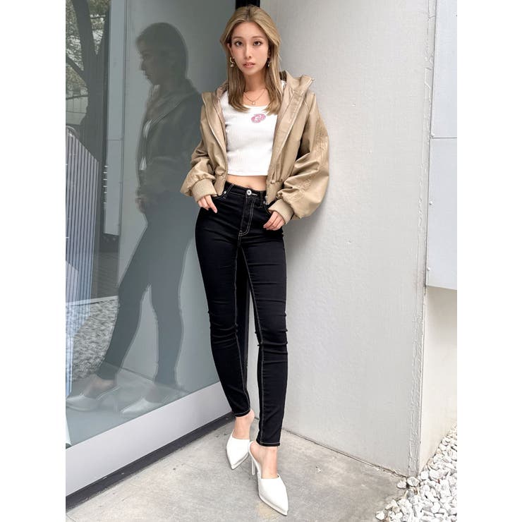 レースラインボリュームスリーブフェイクレザージャケット【SETUP着用可】 | GYDA | 詳細画像24 