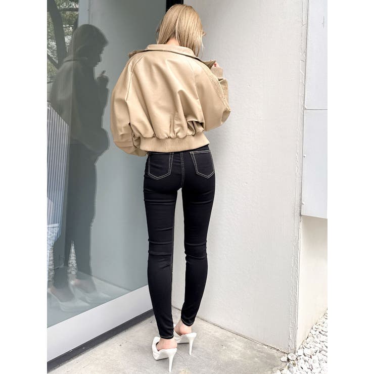 レースラインボリュームスリーブフェイクレザージャケット【SETUP着用可】 | GYDA | 詳細画像25 