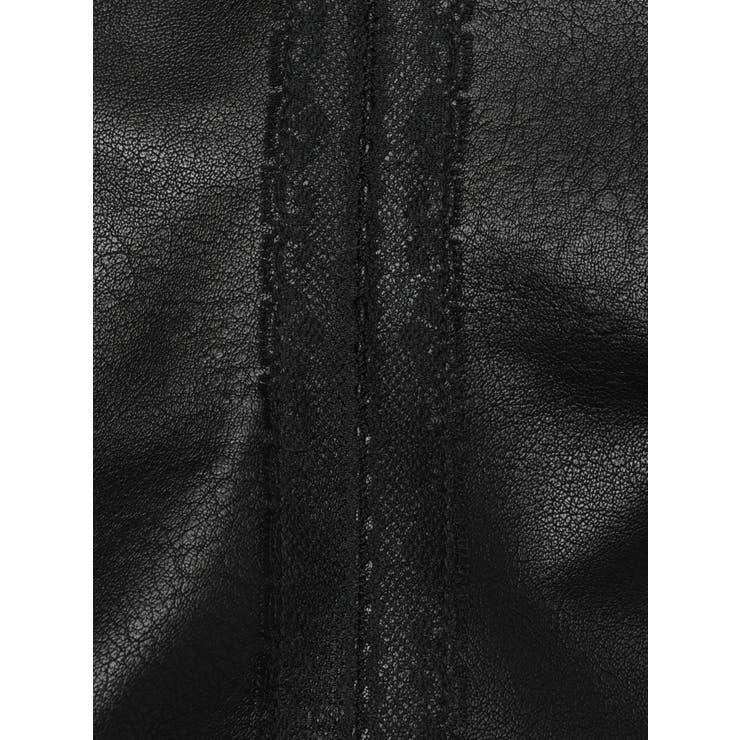 レースラインボリュームスリーブフェイクレザージャケット【SETUP着用可】 | GYDA | 詳細画像45 