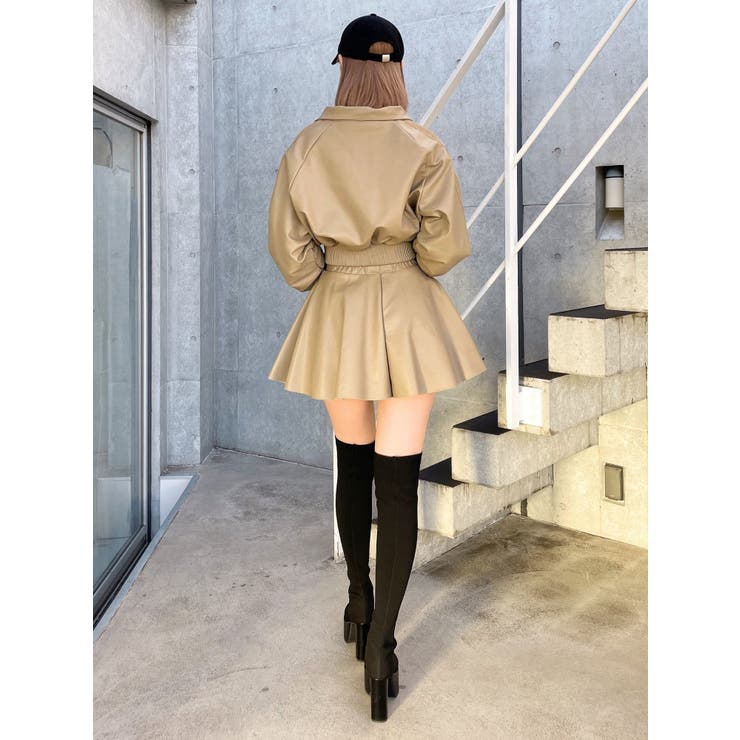 レースラインボリュームスリーブフェイクレザージャケット【SETUP着用可】 | GYDA | 詳細画像50 