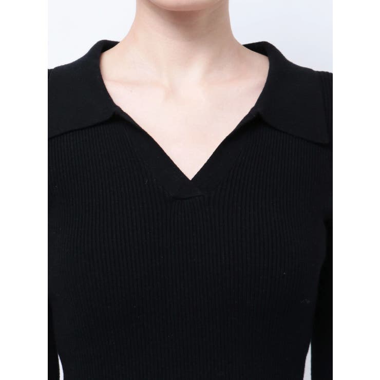 せいせいコラボ】both sidesレースアップポロニットワンピース[品番