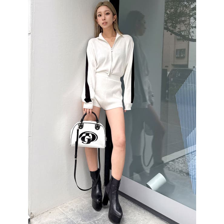 ラインスリーブニットロンパース | GYDA | 詳細画像15 