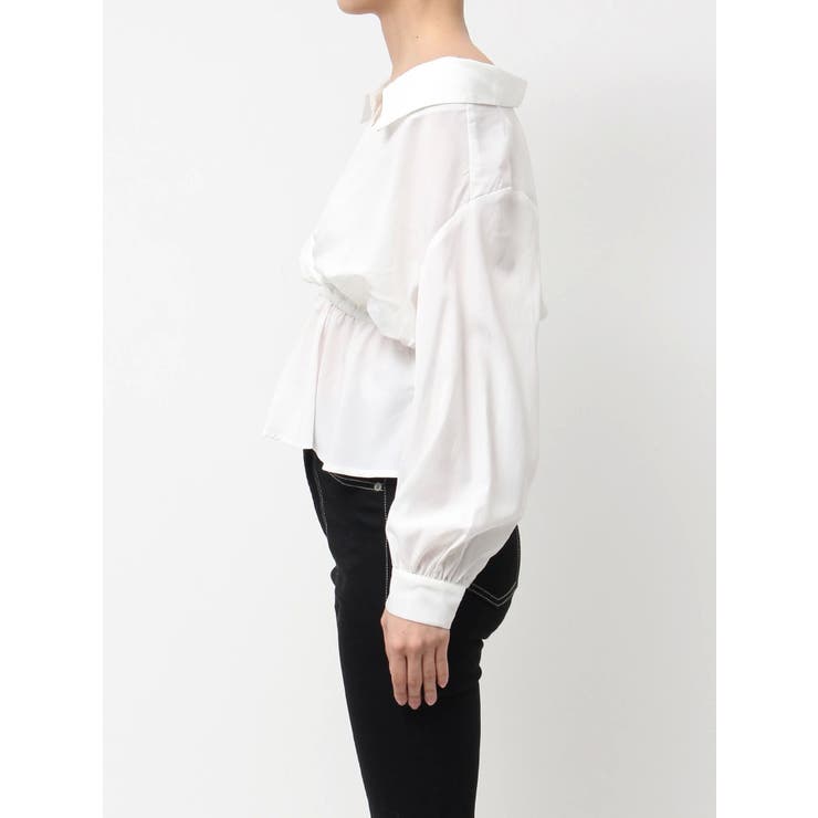 キャミレイヤードオフショルペプラムシャツ | GYDA | 詳細画像19 