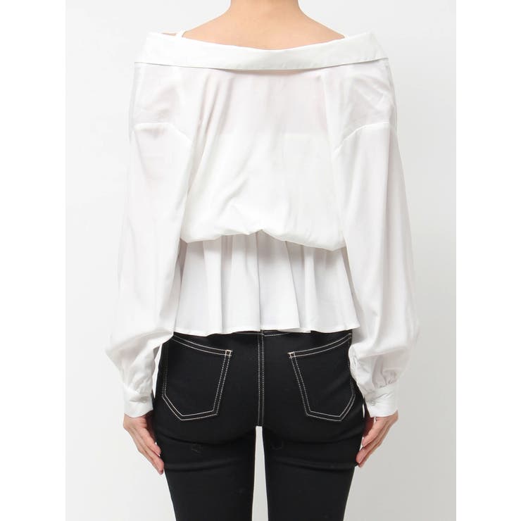 キャミレイヤードオフショルペプラムシャツ | GYDA | 詳細画像20 