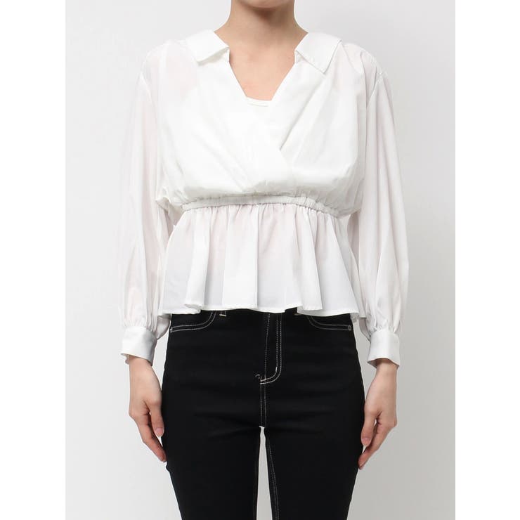 キャミレイヤードオフショルペプラムシャツ | GYDA | 詳細画像26 