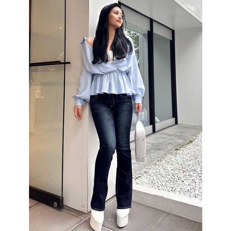 キャミレイヤードオフショルペプラムシャツ | GYDA | 詳細画像31 