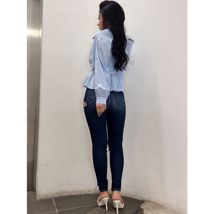 キャミレイヤードオフショルペプラムシャツ | GYDA | 詳細画像40 