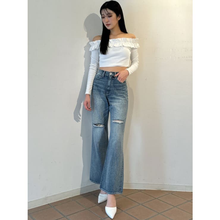 ハイウエスト ワイドパンツ デニム レディース ワイドデニム