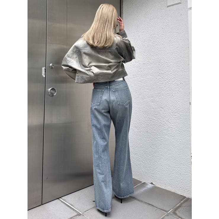 ハイウエストKNEEダメージbijouワイドデニムパンツ | GYDA | 詳細画像5 