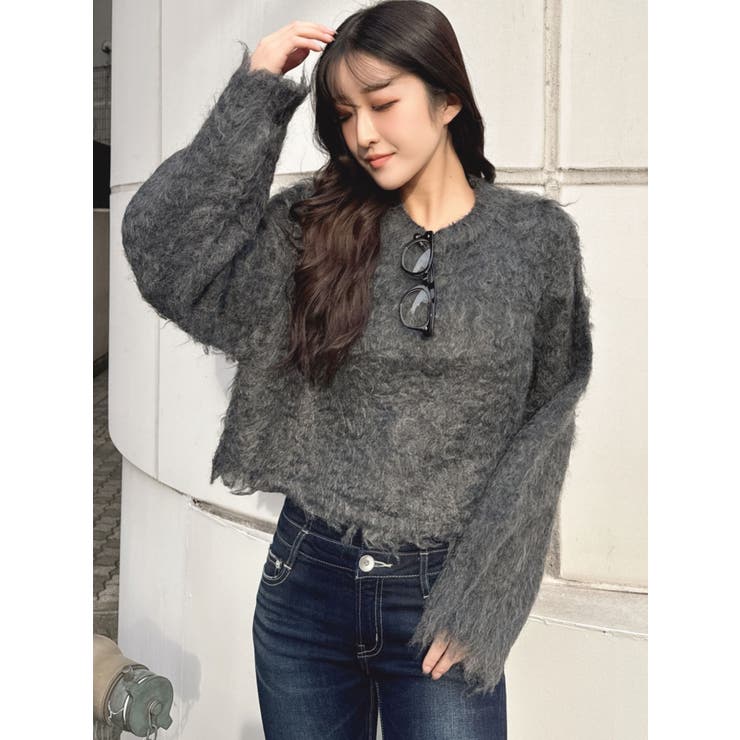 モヘアタッチシャギーショートニットトップス【WEB限定】 | GYDA | 詳細画像24 