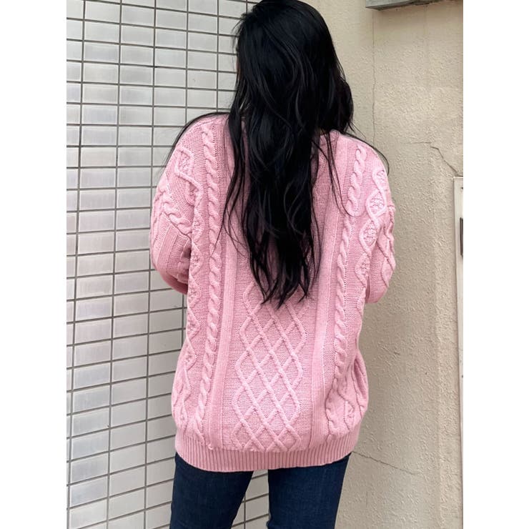 BIG GYGYロゴ刺繍ケーブルニットトップス | GYDA | 詳細画像38 