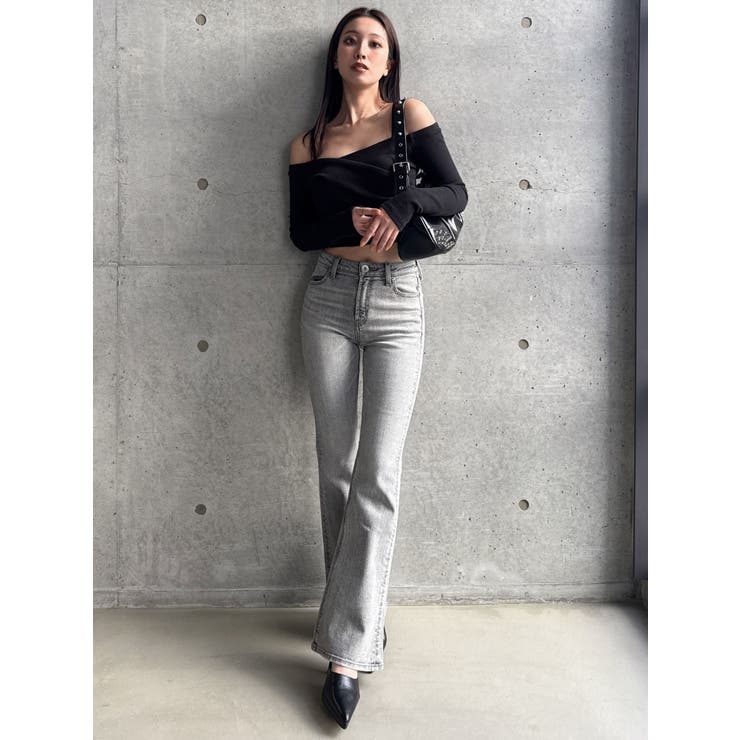 即日発送！GYDA カシュクールデザインオフショルトップス ブラック ジェイダ GYDA カシュクールデザインオフショルトップス