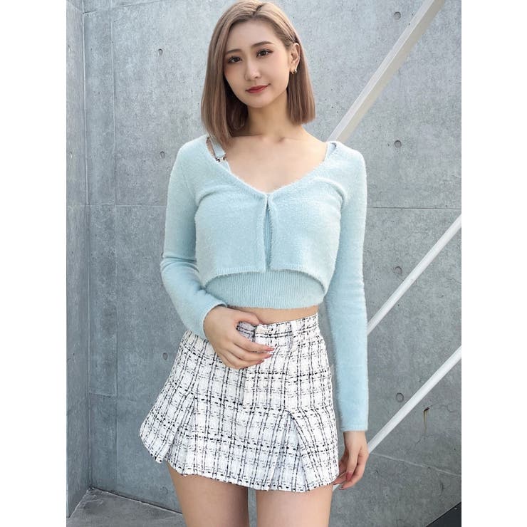 Symmetry GYDA embroideryシャギーニットカーディガン[品番