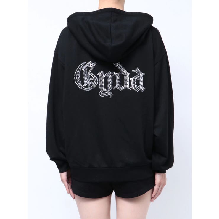 BACK GYDAラインストーンラメパーカー[品番：MKSW0061414]｜GYDA