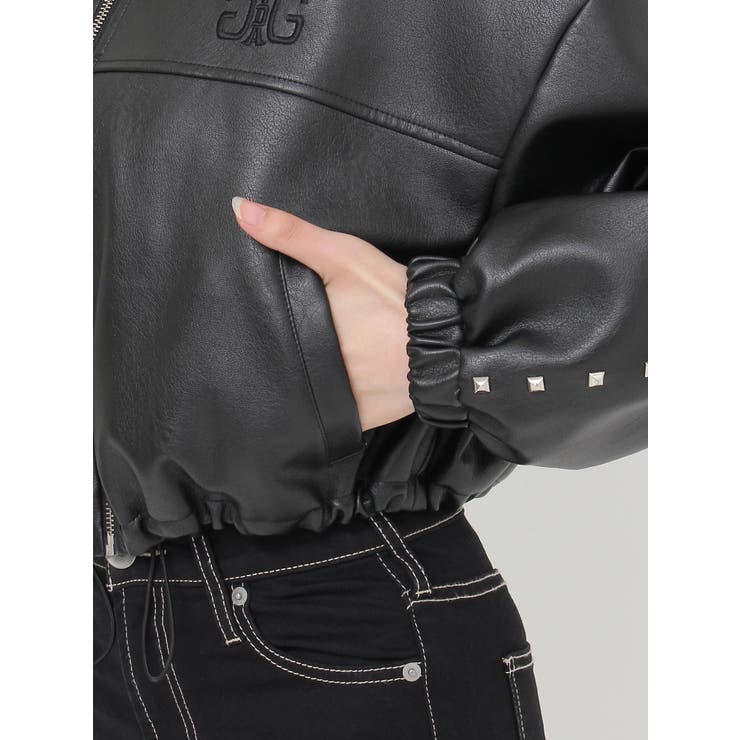 Sleeve Studs フェイクレザージャケット[品番：MKSW0062461