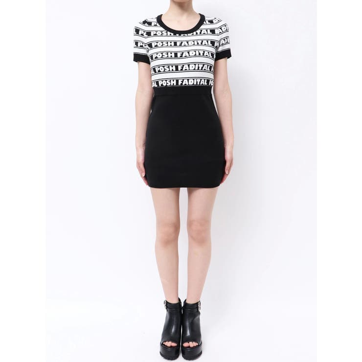 POSH FADITAL borderニットワンピース[品番：MKSW0062749]｜GYDA