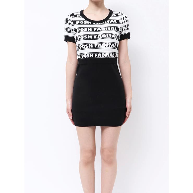 POSH FADITAL borderニットワンピース[品番：MKSW0062749]｜GYDA