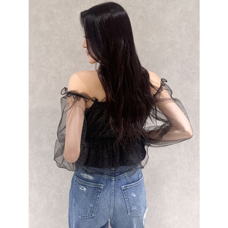 ラメチュールオフショルブラウス | GYDA | 詳細画像10 