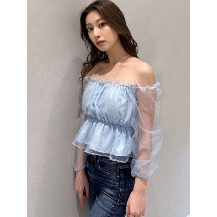 ラメチュールオフショルブラウス | GYDA | 詳細画像2 