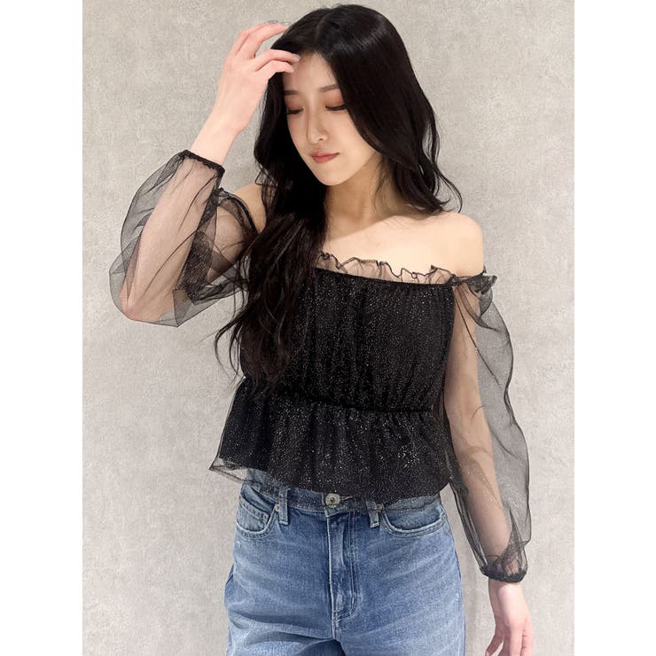 ラメチュールオフショルブラウス | GYDA | 詳細画像8 