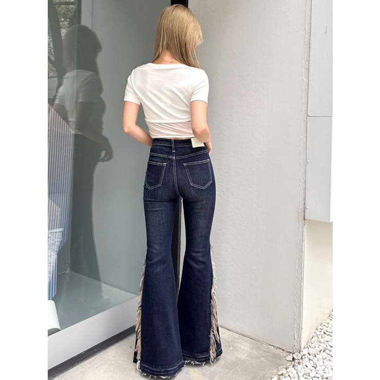 ハイウエストSIDEフリンジフレアデニムパンツ | GYDA | 詳細画像8 