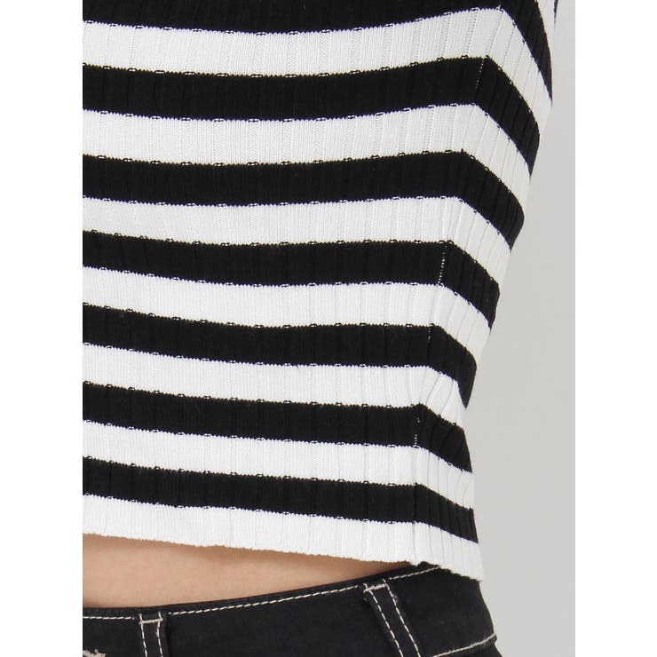 BACK OPENハーフスリーブPOLOニットトップス | GYDA | 詳細画像45 