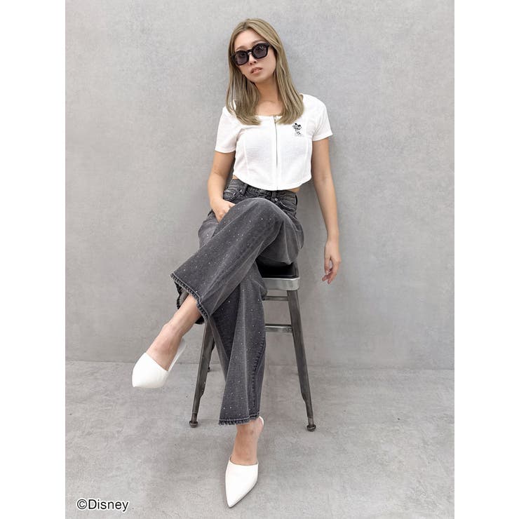 Mickey Mouse / フロントZIPワッフルトップス | GYDA | 詳細画像10 