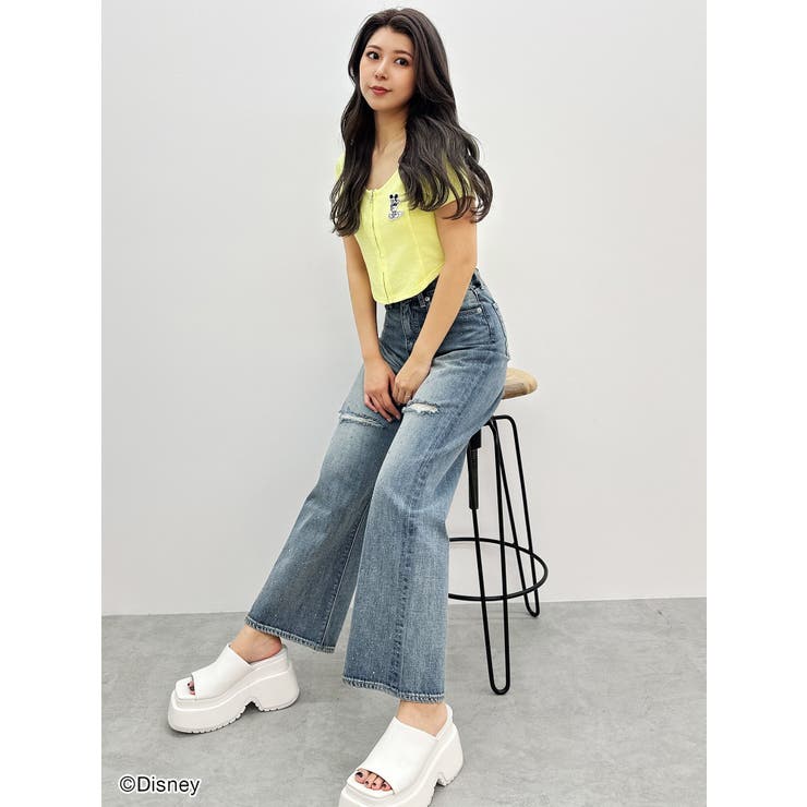 Mickey Mouse / フロントZIPワッフルトップス | GYDA | 詳細画像12 