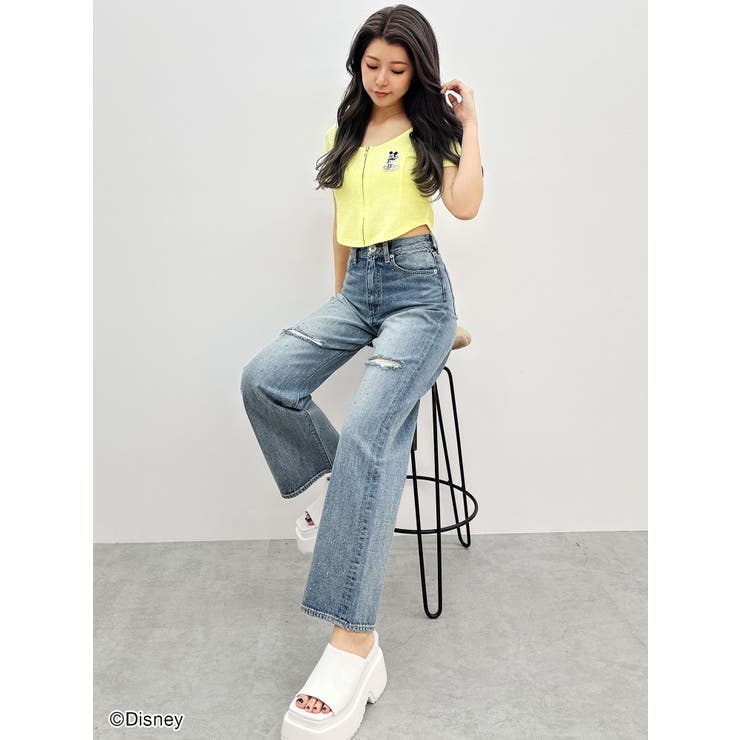 Mickey Mouse / フロントZIPワッフルトップス | GYDA | 詳細画像13 