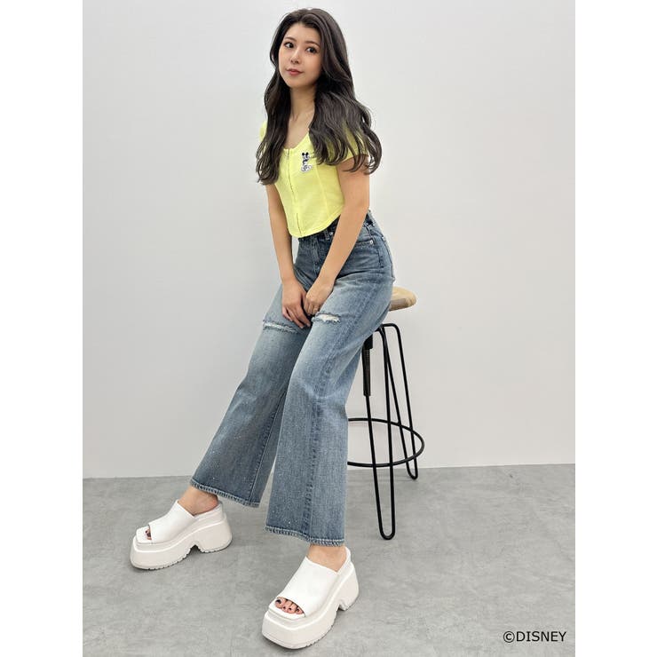 Mickey Mouse / フロントZIPワッフルトップス | GYDA | 詳細画像15 