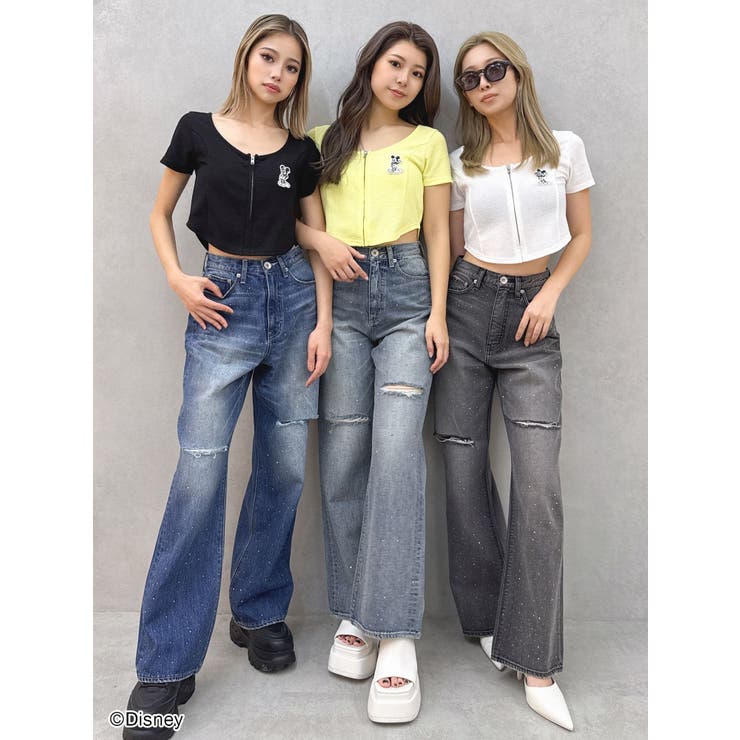 Mickey Mouse / フロントZIPワッフルトップス | GYDA | 詳細画像3 