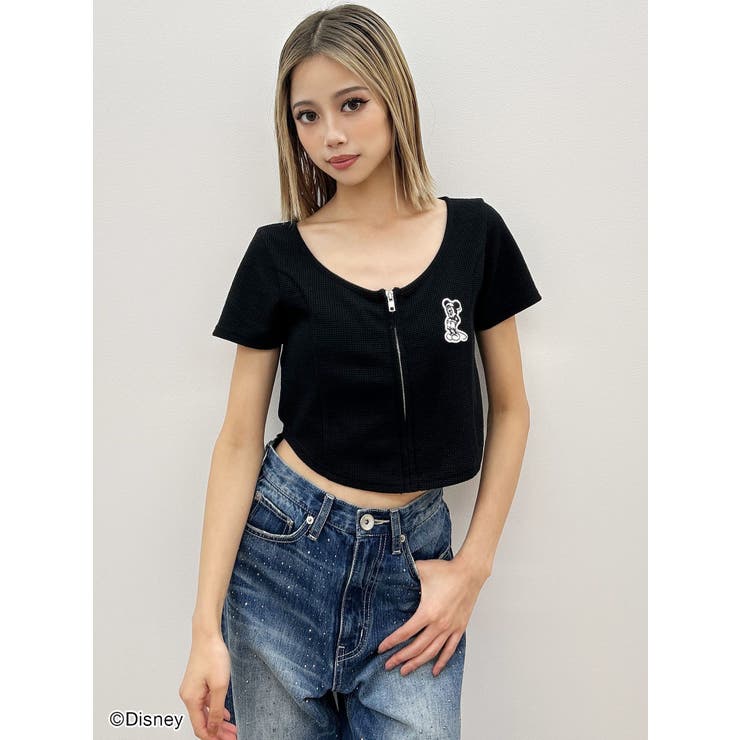 Mickey Mouse / フロントZIPワッフルトップス | GYDA | 詳細画像5 