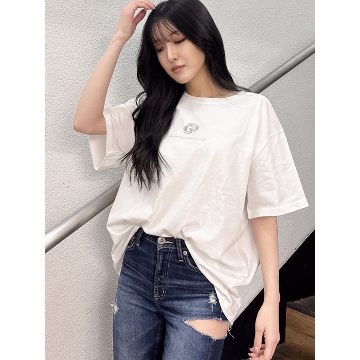 GYDA GY ビジューTシャツ GY bijou Tシャツ[品番：MKSW0064906]｜GYDA（ジェイダ）の