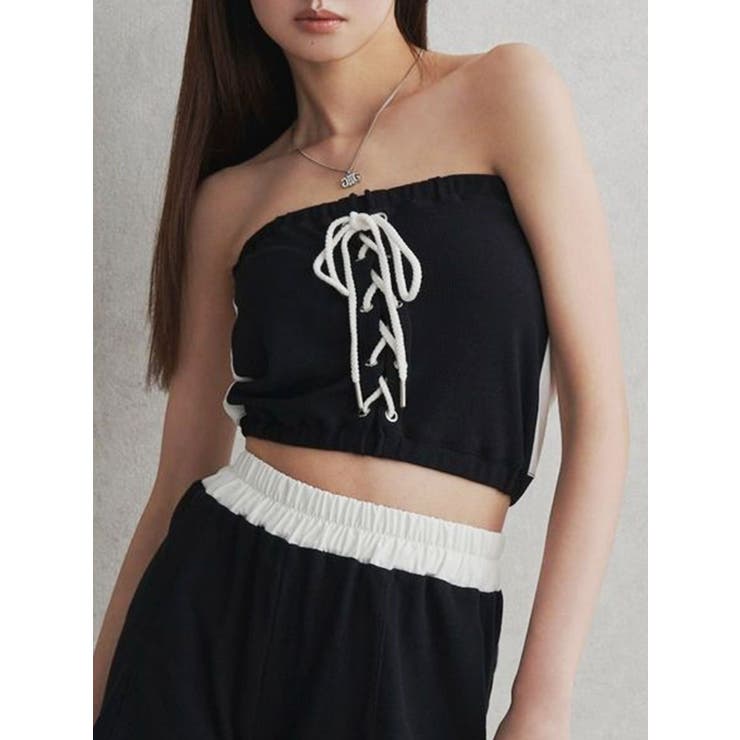 ブラック | 2WAYレースアップベアトップス【SETUP着用可】 | GYDA