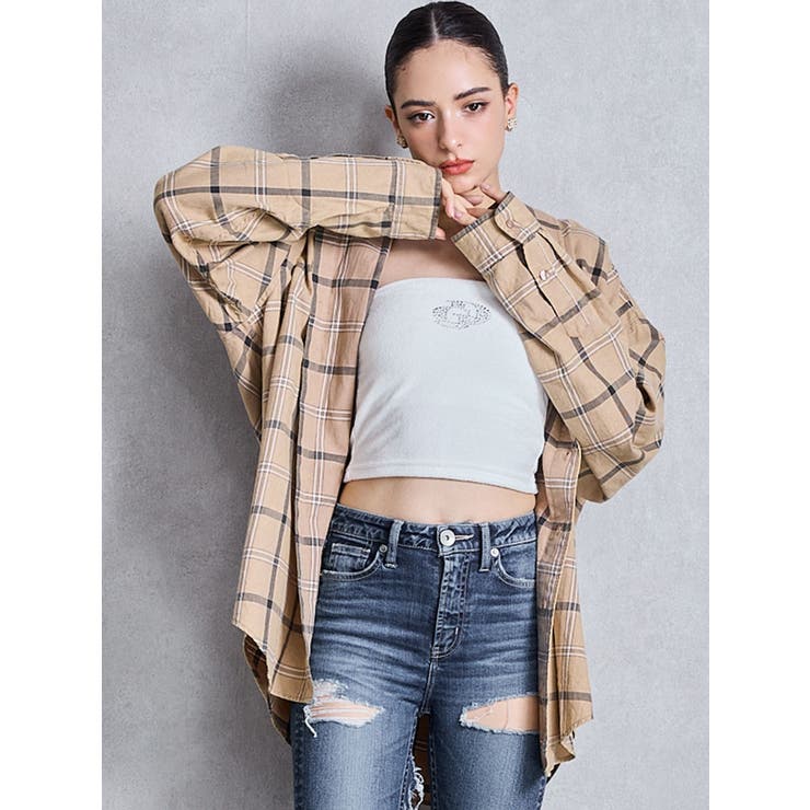 ベージュ | Trad comfort checkシャツ | GYDA