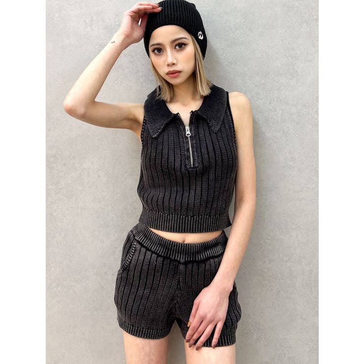FUMIKA_UCHIDA ニットショートパンツ フミカウチダ ニットショートパンツ ブラウン ウール100% 日本製