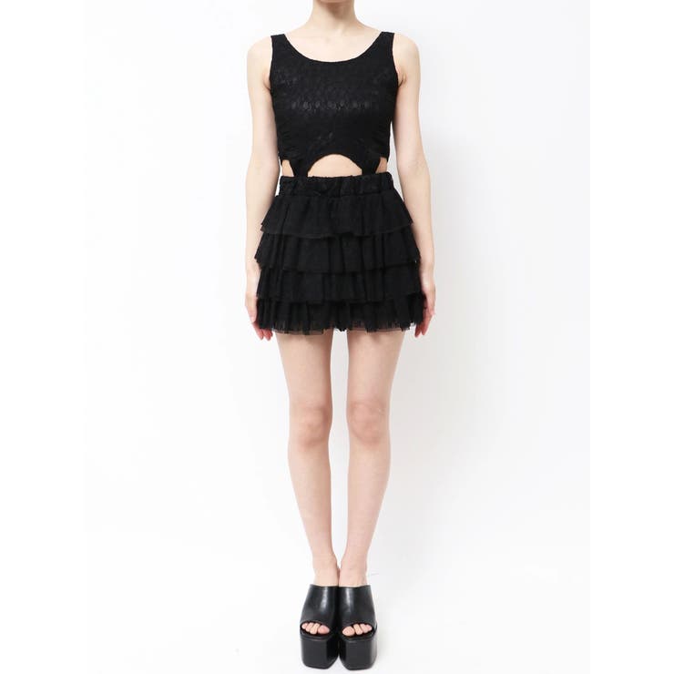 Mix material フリルデザインショートパンツ | GYDA | 詳細画像25 