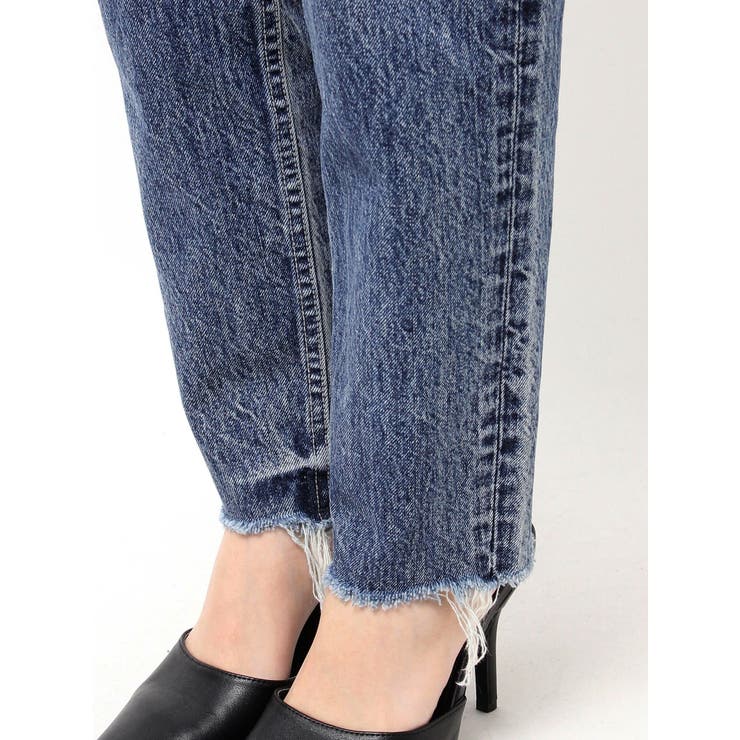 ハイウエストVintage Edge ダメージストレートデニムパンツ[品番