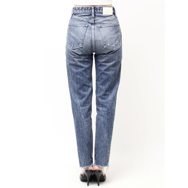 ハイウエストVintage Edge ダメージストレートデニムパンツ[品番 ハイウエストVintage Edge ダメージストレートデニムパンツ[品番