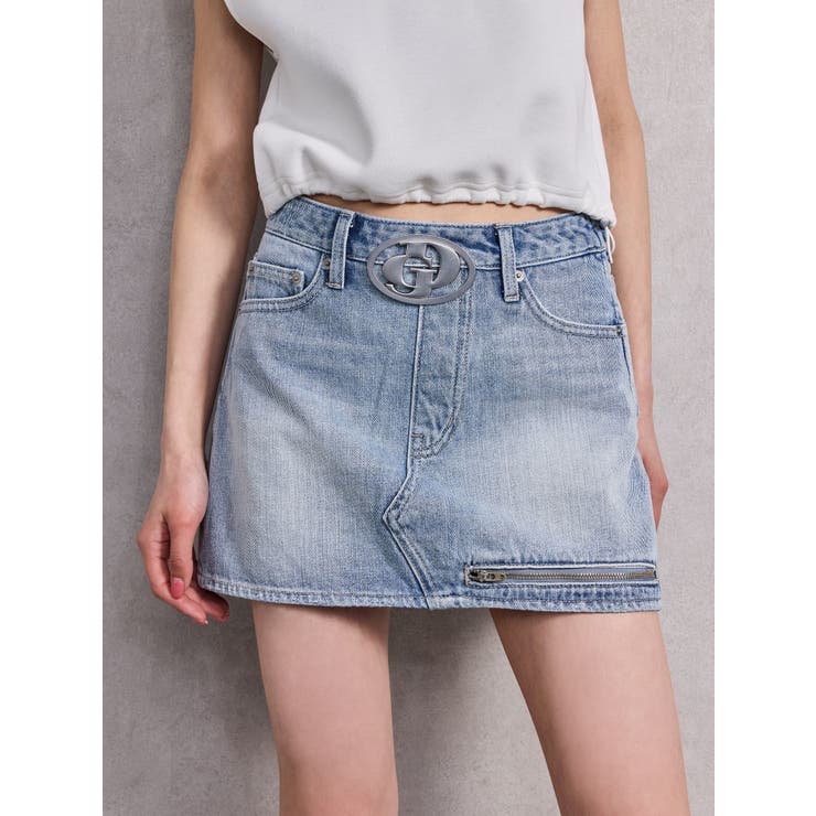 DEVILICIAN クラッシュデニムスカート＆ショートパンツセット　mucc DIAVEL ジーンズ デニム デニムパンツ リボン ラップスカート風