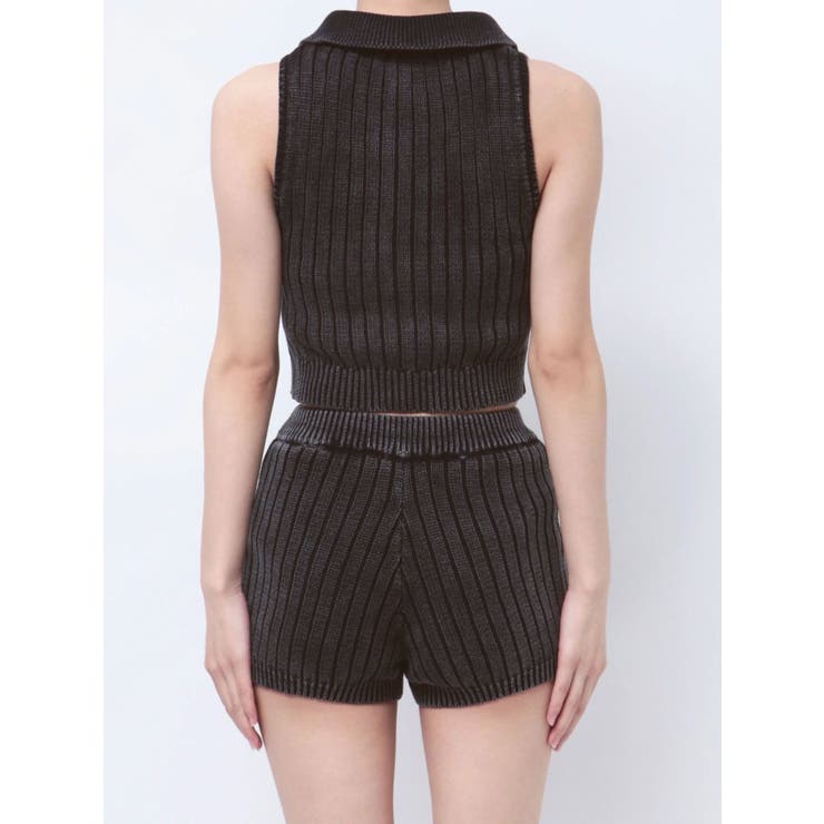 ハーフZIPノースリブリーチポロニットトップス | GYDA | 詳細画像23 